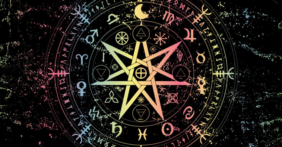 Symboles de protection autour d'une étoile